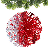 Украшение фольгированное Снежный шар d-30 см, Красный