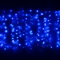 Гирлянда для улицы ЗАНАВЕС ш2* в1,5 м 320 ламп LED, прозрач.пров, 8 реж.,IP-54, Синий (возможность соединения)