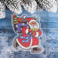 Наклейка на стекло Дед Мороз с мешком 15*20 см