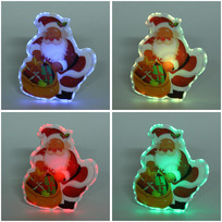 Сувенир с подсветкой Дед Мороз с подарком 10*8 см