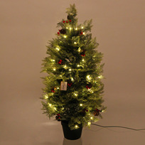Ёлка светодиодная в горшке Лесная радость 90 см, (260 веток) 80 ламп LED, цвет свечения-Теплый белый