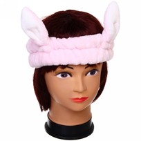 Повязка на голову Кокетка - Зайчик, цвет розовый, 20*6см (упаковка белый ZIP пакет)