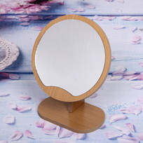 Зеркало настольное в деревянной оправе High Tech - Fashion круг, 17*17см