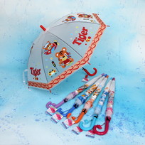 Зонт детский полуавтомат Ultramarine - Весёлые зверята, микс 6 цветов, 8 спиц, d-98см, длина в слож. виде 65см