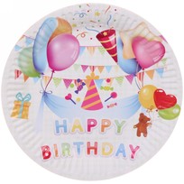 Тарелка бумажная 18 см в наборе 10 шт День рождения Шарики цветные