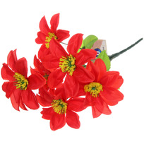 Цветы искусственные 30см Цветочная фантазия 6 цветков красный