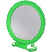 Зеркало настольное в пластиковой оправе Бусинки круг, подвесное d-19см (Стикер на минивложение 15шт)