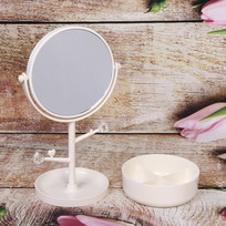 Зеркало настольное с органайзером для косметики Beauty - Look, цвет белый, 33*14.5см