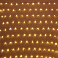 Гирлянда для дома СЕТКА ш2,5*в2,0 м 192 лампы LED, прозр.пров.,8 реж, IP-20, Теплый белый