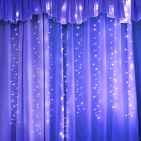 Гирлянда для дома ЗАНАВЕС Бриллиант ш3* в3 м 300 ламп LED, 8 реж, с подвесами и пультом д/у, IP-40, Синий