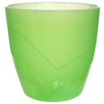 Кашпо для цветов пластиковое 1,2л d-13см Грация со вставкой прозрачно-зеленый