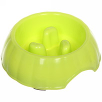 Миска пластиковая для медленного кормления Зиг-Заг 18*5,5см цвет зеленый/350мл