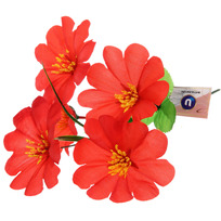 Цветы искусственные 30см Цветочная фантазия 5 цветков ярко-красные