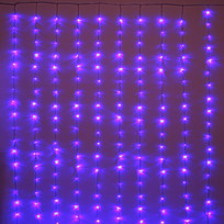 Гирлянда для дома ЗАНАВЕС Водопад ш1,5* в2,5 м 240 ламп LED, прозрач.пров, 8 реж, IP-20, Синий (возможность соединения)