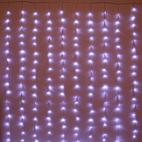 Гирлянда для дома ЗАНАВЕС Водопад ш1,5* в2,5 м 240 ламп LED, прозрач.пров, 8 реж,IP-20, Белый (возможность соединения)