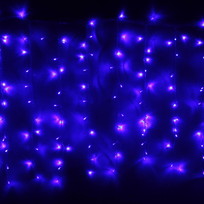 Гирлянда для улицы ЗАНАВЕС Мерцание ш2* в1,5 м 320 ламп LED, прозрач.пров,1 реж.,IP-54, Синий (возможность соединения)