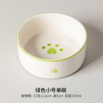Миска керамическая КоТиКи, цвет зелёный, 12,8*5см, 370мл (коробка)