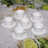 Чайный набор 12 предметов White magic (6кружек 190мл+6блюдец) Волна
