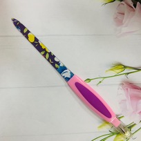 Пилка для ногтей металлическая в пакете Ультрамарин - Нежные цветы, с триммером, цвет микс, 17,8см