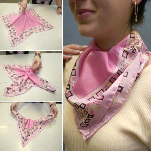 Как завязывать маленький платок на шею