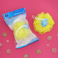 Мочалка-шар для тела полипропиленовая детская Baby Boom - Дельфин, цвет желтый, 20гр, d-11см