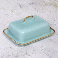 Масленка керамическая Tiffany Blue 16,5*13*7,8см