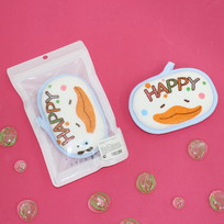 Губка для тела махровая Happy baby - Утёнок Кря , 13,5*8,5 см (ZIP пакет)