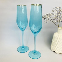 Бокал для шампанского 180мл ICE CRYSTAL в наборе 2шт, голубой