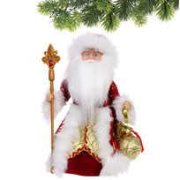 Дед Мороз Новогодняя пьеса 30 см в красной шубке