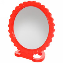 Зеркало настольное в пластиковой оправе Лепестки, круг, подвесное d-17см (Стикер на минивложение10шт)