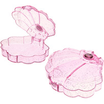 Шкатулка пластиковая KiKi HAUS, ракушка, цвет розовый, 11*9.5*3.5см (в пакете)