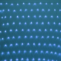 Гирлянда для дома СЕТКА ш2,0* в1,5м 144 лампы LED, прозр.пров.,8 реж, IP-20, Синий (возможность соединения)