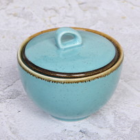 Сахарница керамическая Tiffany Blue 10*10*9см