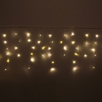 Гирлянда для дома БАХРОМА Мерцание ш1,5м* в30/50 см 48 ламп LED, прозрачн.пров, авторежим, IP-20, Теплый белый