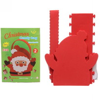 Сумочка детская складная новогодняя Ультрамарин- Дед Мороз, 9*6,5 см дно сумки, 15 см без ручки