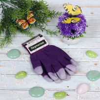 Перчатки нейлоновые Аурэль с покрытием облив пальцев, фиолетовые 8 р-р ДоброСад