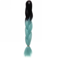 Цветная коса канекалон Необыкновенная 100г, 55 см, чёрный/голубой