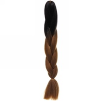 Цветная коса канекалон Необыкновенная 100г, 55 см, чёрный/каштан