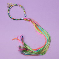 Ободок карнавальный с хвостом Принцесса радуги 54 см, микс