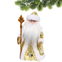Дед Мороз Роскошь 30 см в золотой шубке