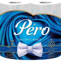Бумага туалетная PERO TALCUM 3слоя 4рулона с голубыми цветами
