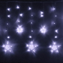 Гирлянда для дома БАХРОМА 2,5м*0,9м 120 ламп LED, с насадками Звезда (6+6 шт), Белый (можно соединять)