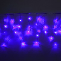Гирлянда для дома БАХРОМА ш1,5м* в30/50см 48 ламп LED, прозрачн.провод, 8 реж, IP-20, Синий