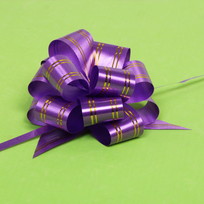 Бант для оформления подарка Сияние 3 см, d-11 см, Фиолетовый