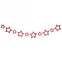Растяжка Сияние звёзд 2,5 м 19 см Глянец , (10 штук), красный