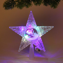 Фигура светодиодная ЗВЕЗДА ДЛЯ ЁЛКИ Дед Мороз 10 ламп LED, 18 см, 3 реж, Мультицвет (батарейки SR927W 3 шт)