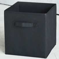 Короб - органайзер складной стеллажный для хранения вещей с ручками ДОМания, цвет черный, 26,5*26,5*28см (лейбл)