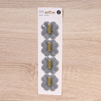 Крючки в наборе 4шт пластиковые на липкой основе ЛАМИНГТОН, цвет серый агат, нагрузка 2кг/5,5см(блистер)