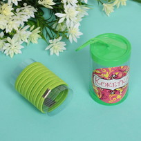 Резинки для волос детские в тубе 9шт ЗАБАВА, цвет зелёный, d-4см (наклейка Кокетка)