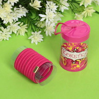 Резинки для волос детские в тубе 9шт ЗАБАВА, цвет розовый, d-4см (наклейка Кокетка)